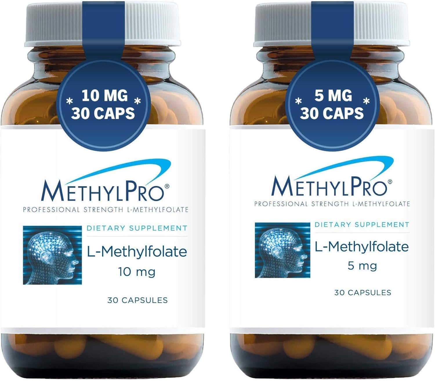 MethylPro 2-Product Set: L-Methylfolate for Mood & Homocysteine Support + Immune Boost (2 Bottles, 30 Capsules)