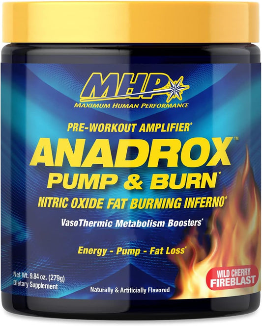 MHP Anadrox Pre-Workout Supplement for Energy and Nitric Oxide Boost - Wild Cherry Flavor for Enhanced Pumps
