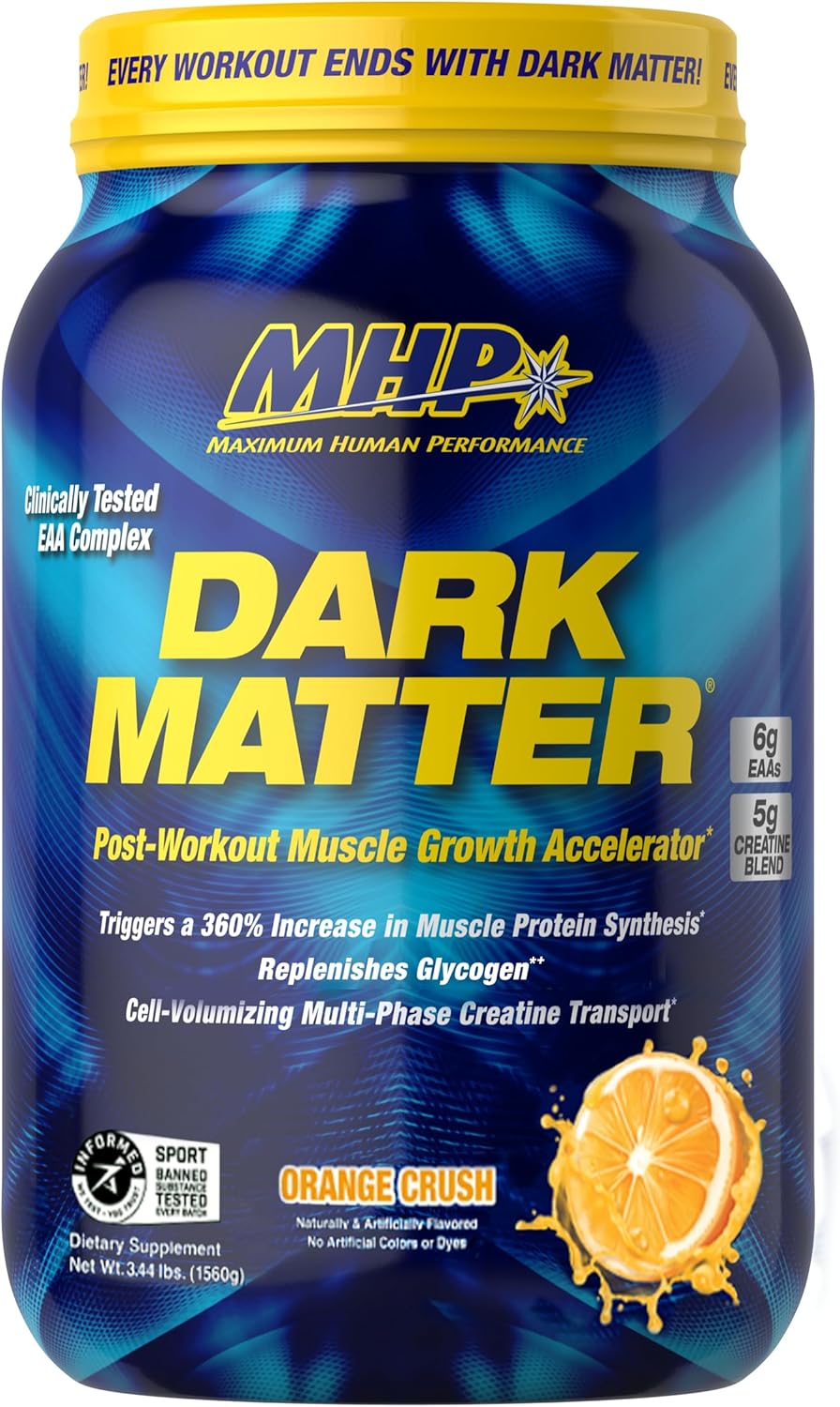 MHP Dark Matter Post Workout Recovery Accelerator with Multi-Phase Creatine - Orange Crush, 20 Servings