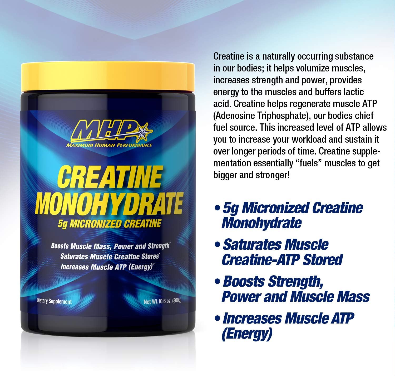 MHP Micronized Creatine Powder - 300g for Enhanced Performance