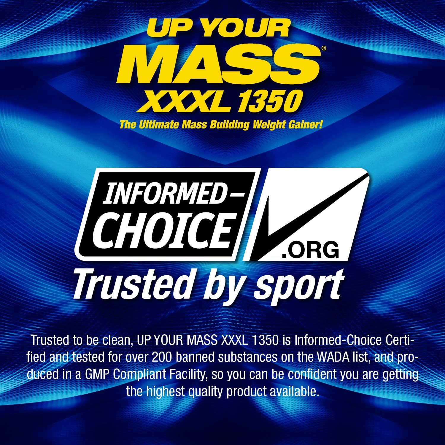MHP UYM XXXL 1350 Mass Building Weight Gainer - 50g Protein, High Calorie, 11g BCAAs - Milk Chocolate - 8 Servings