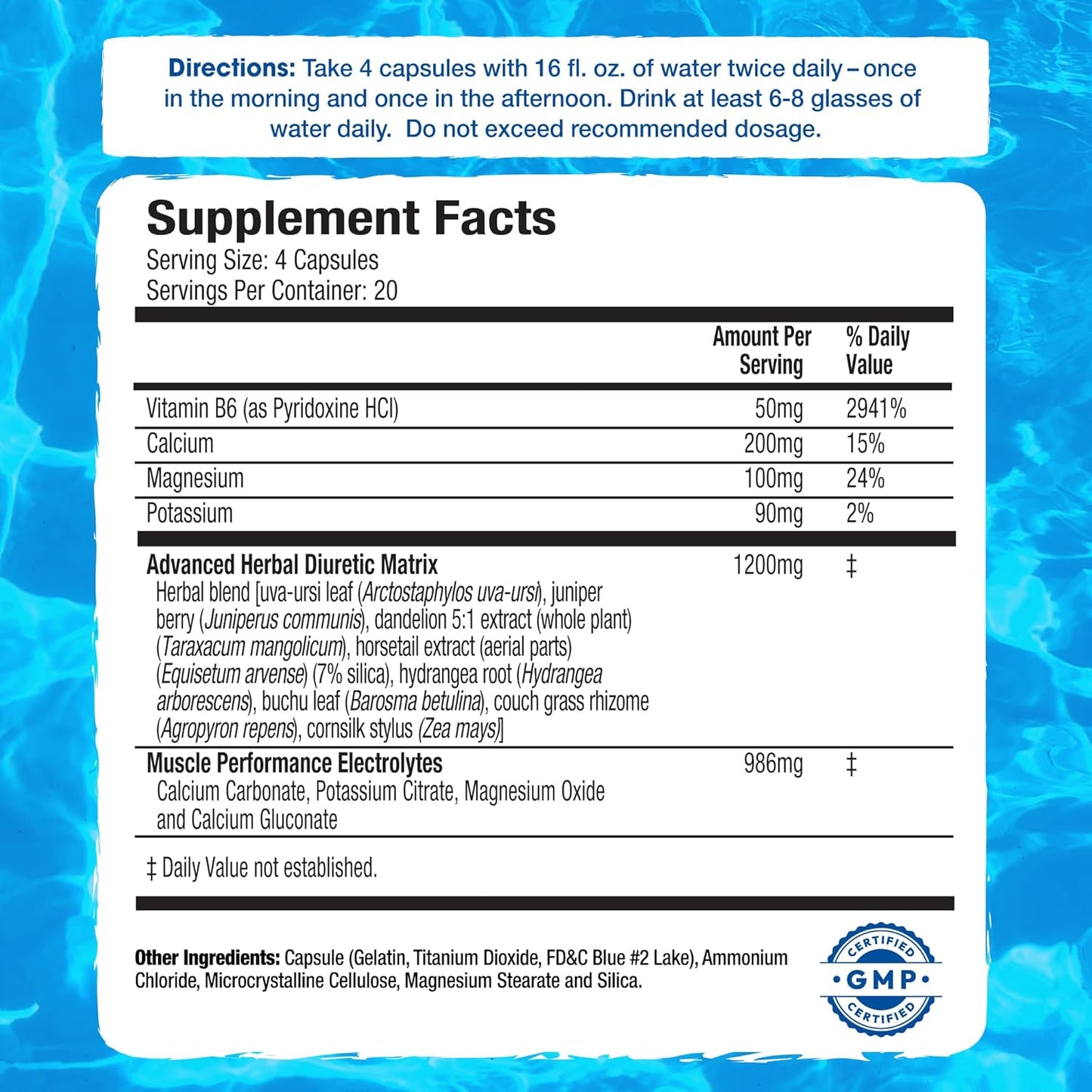 MHP Xpel Maximum Strength Diuretic Water Pills - Caffeine-Free Relief for Water Retention - 80 Capsules