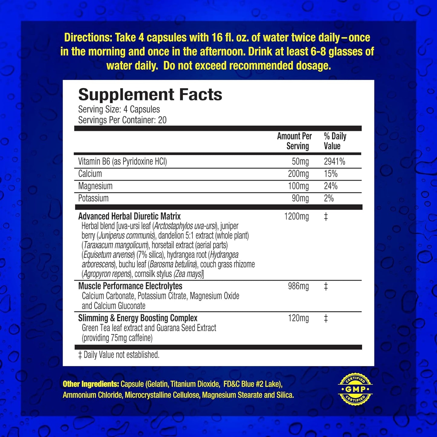 MHP Xpel Maximum Strength Diuretic Water Pills - Water Retention Relief, Weight Loss Support - 80 Capsules with Vitamin B-6, Potassium, Dandelion Root