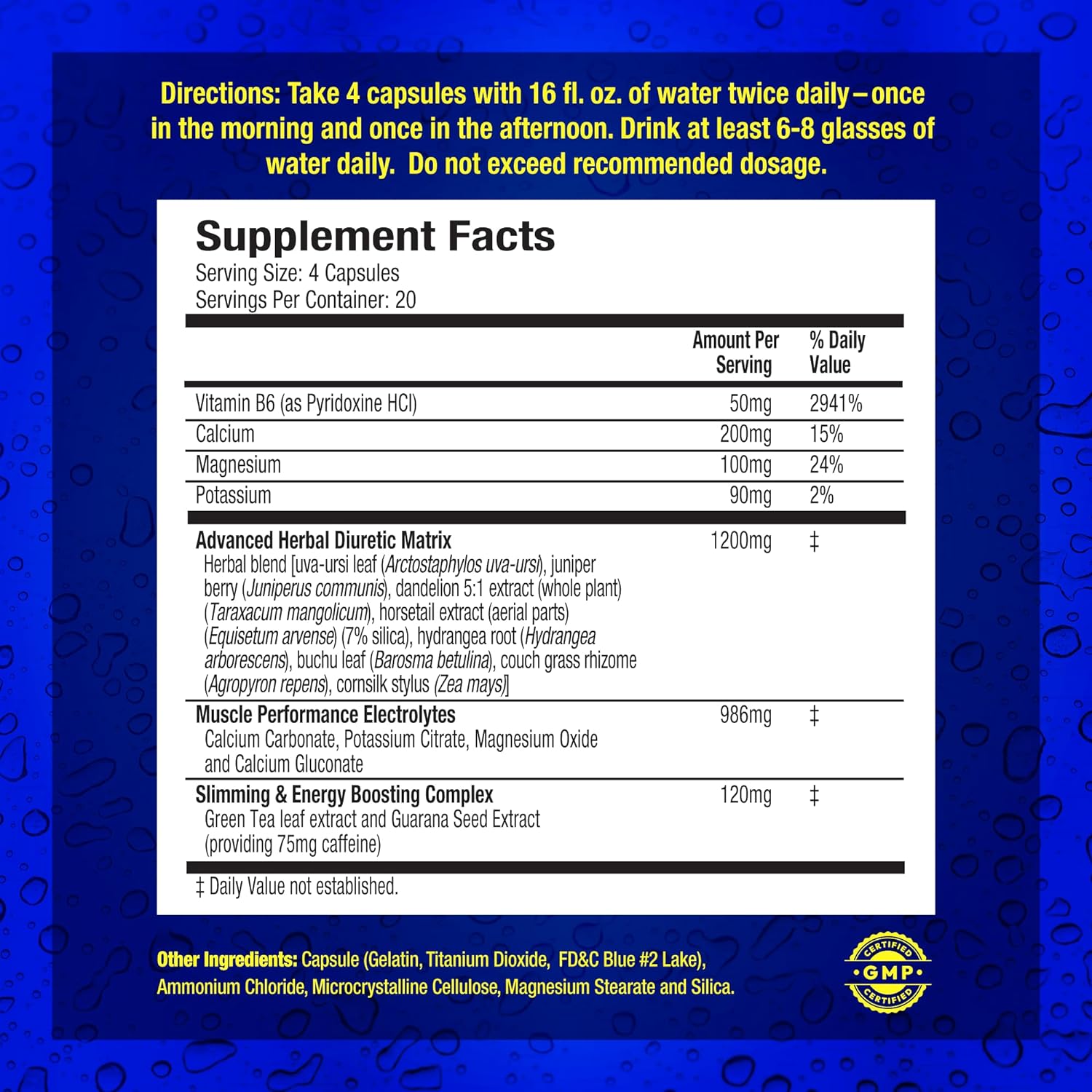 MHP Xpel Maximum Strength Diuretic Water Pills - Water Retention Relief, Weight Loss Support - 80 Capsules with Vitamin B-6, Potassium, Dandelion Root