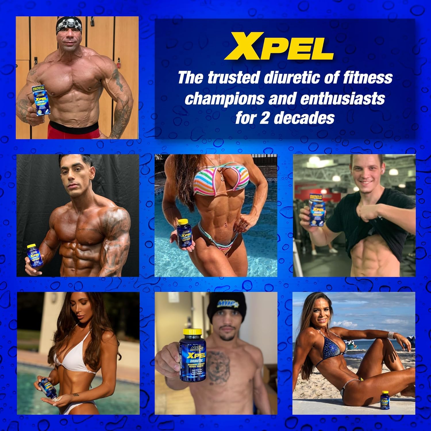MHP Xpel Maximum Strength Diuretic Water Pills - Water Retention Relief, Weight Loss Support - 80 Capsules with Vitamin B-6, Potassium, Dandelion Root
