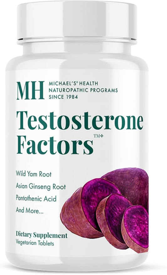 MICHAEL'S Health Testosterone Factors Supplement - 120 Vegetarian Tablets - Supports Testosterone Production - Kosher - 60 Servings