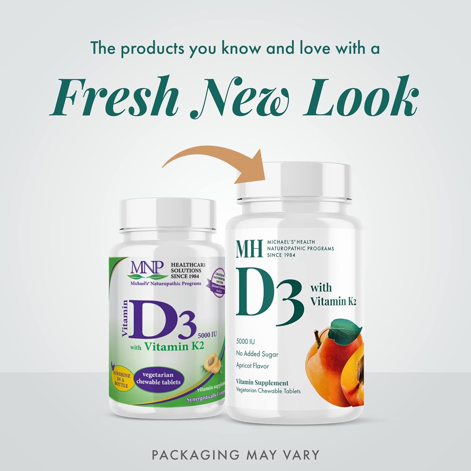 Michael's Health Vitamin D3 with K2 Chewable Tablets - Apricot Flavor - Supports Skeletal & Immune System - Vegetarian & Kosher - 90 Servings