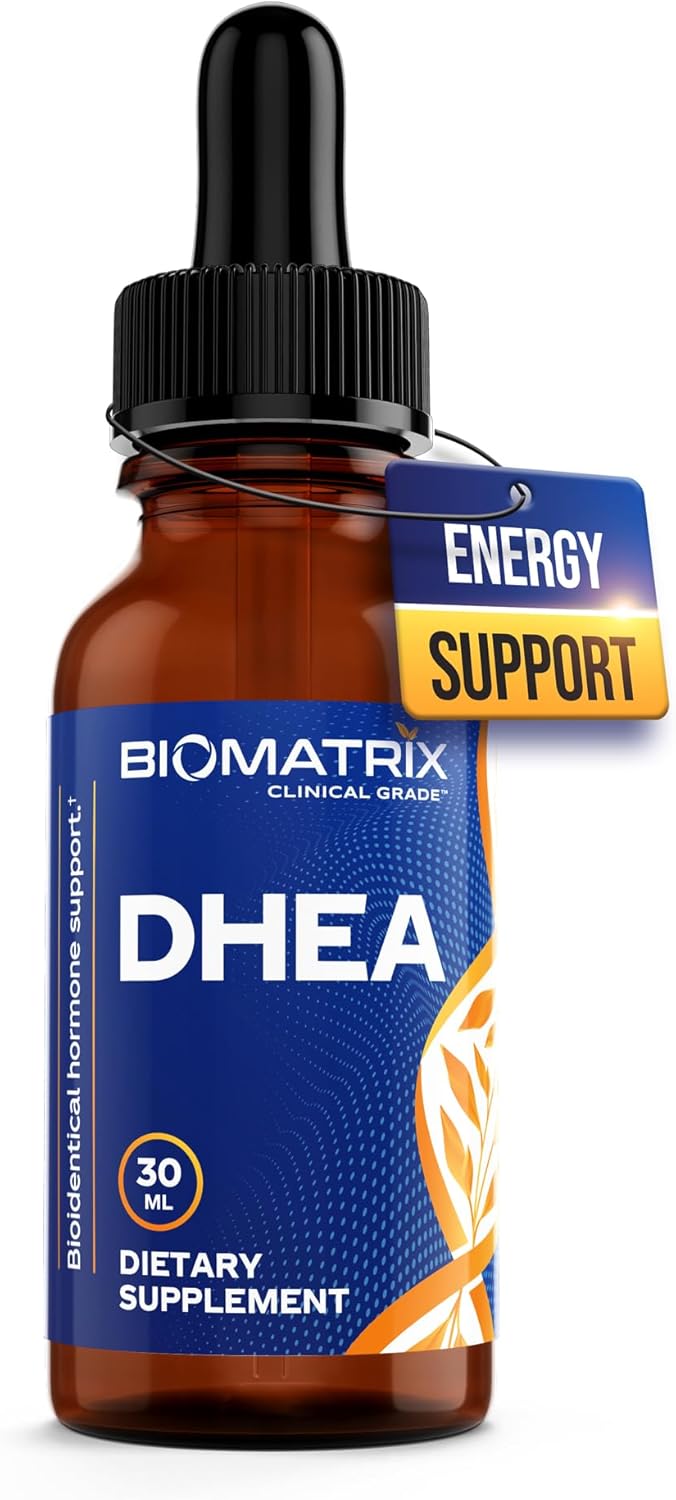 Micronized BioMatrix DHEA Liquid Supplement (30 ML) - Supports Adrenal, Brain, Heart, Bone - High Absorption and Precision Dosing