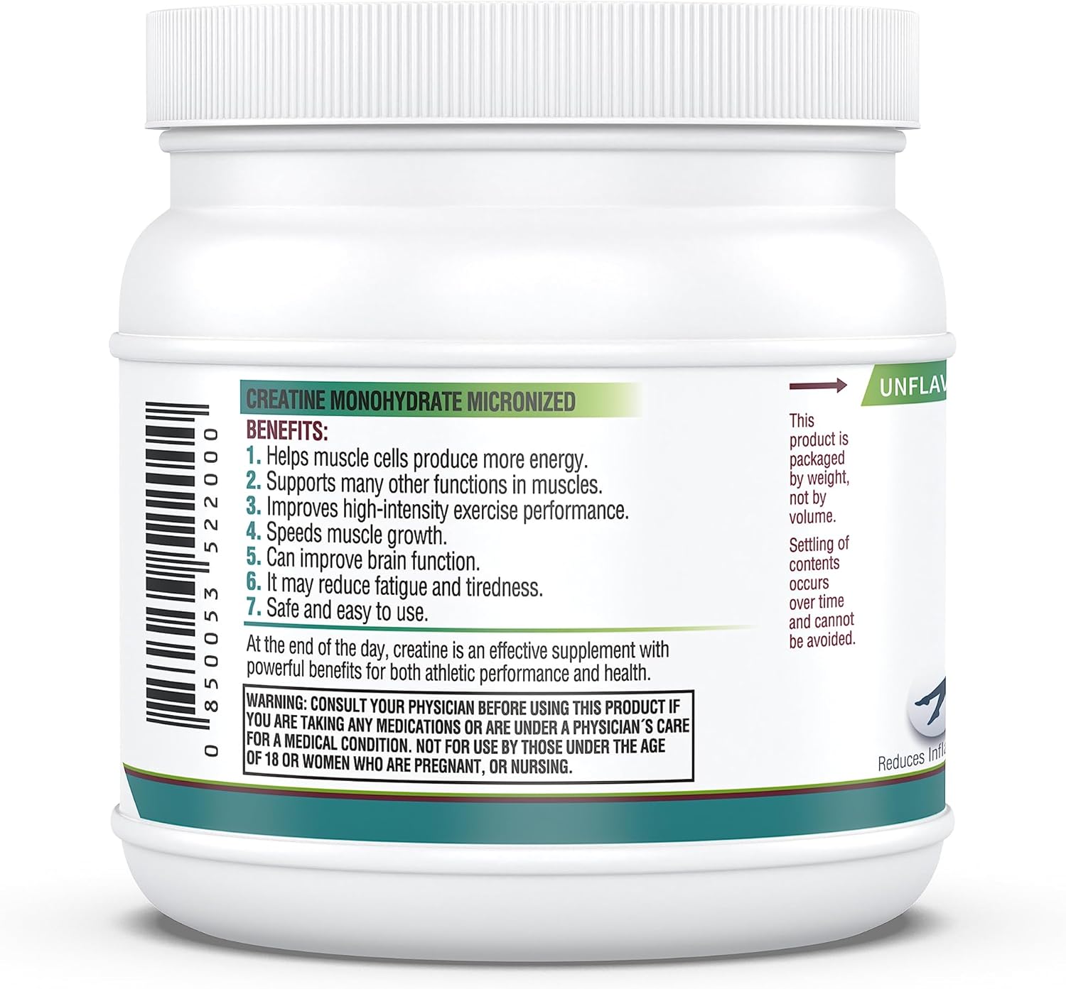 Micronized Creatine Monohydrate Powder - 2.5g per Serving (240 Servings) by KAPPA NUTRITION