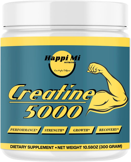 Micronized Creatine Monohydrate Powder for Pre and Post Workout, Muscle Building, and Athletic Performance - 300g, 5000mg per Serving