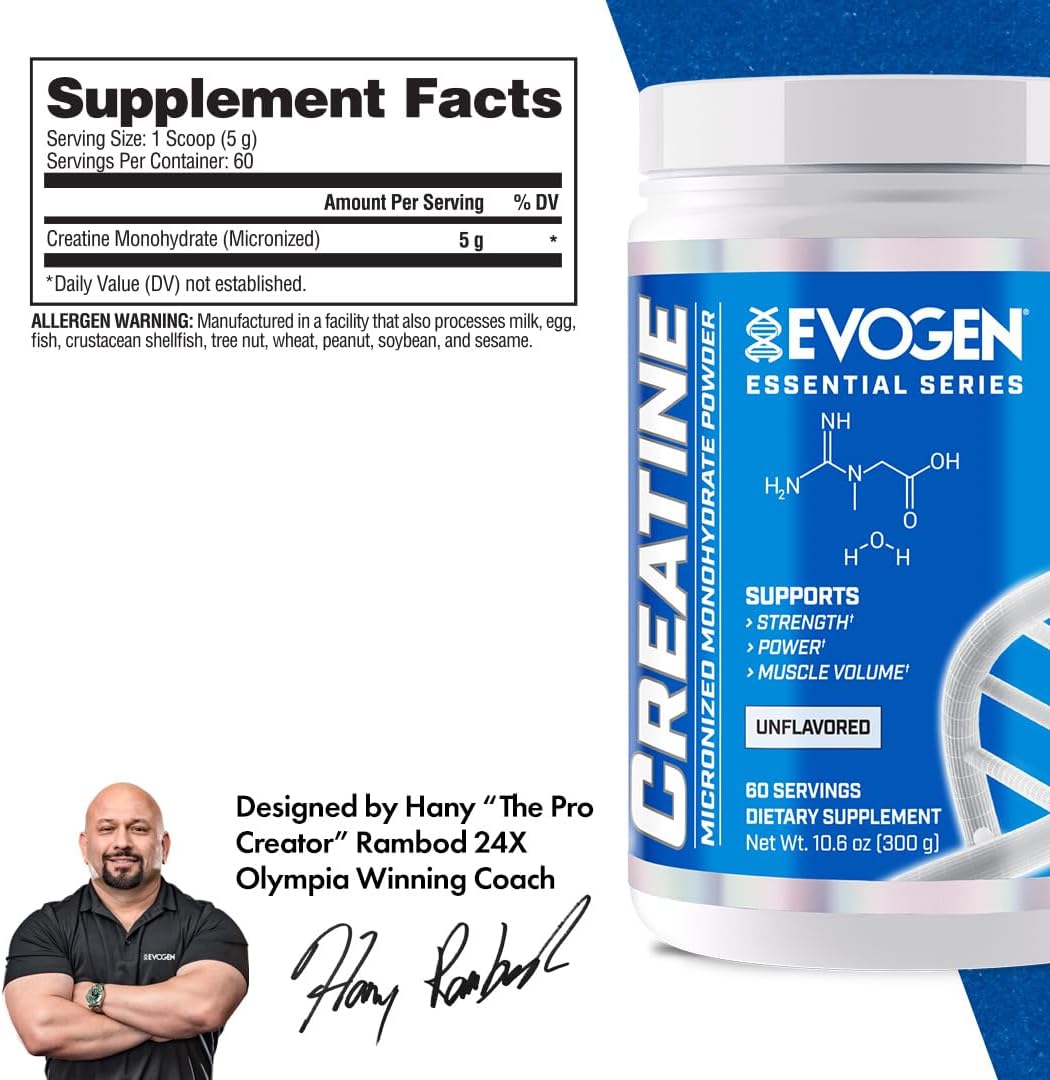 Micronized Creatine Monohydrate Powder for Strength & Recovery - Unflavored Supplement for Women & Men - 60 Servings