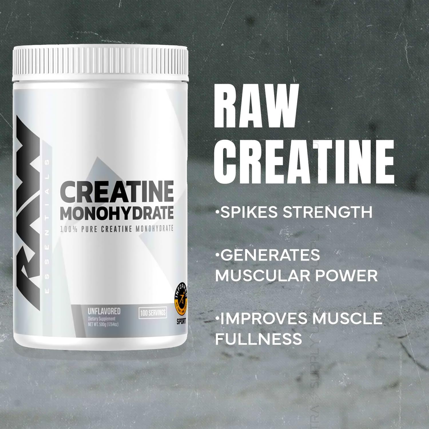 Micronized Creatine Monohydrate Powder, Unflavored - 510g, 100 Servings for Muscle Strength & Recovery