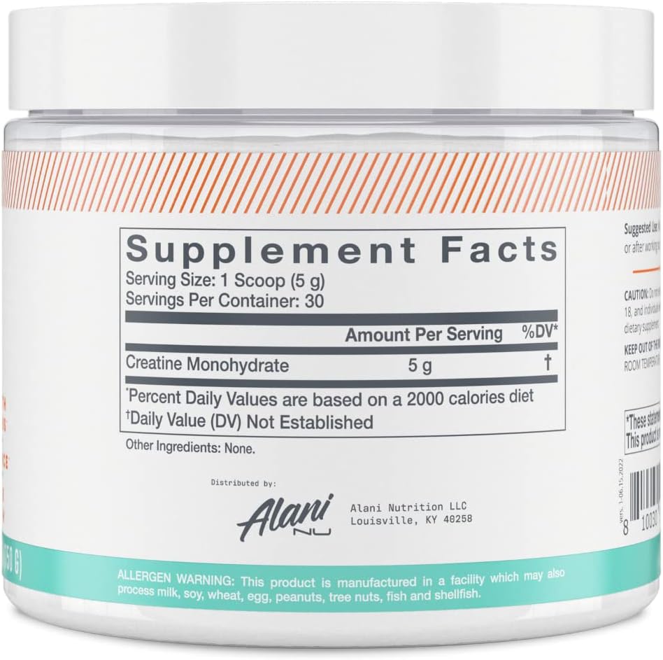Micronized Unflavored Creatine Monohydrate Powder - Vegan & Gluten-Free - 30 Servings