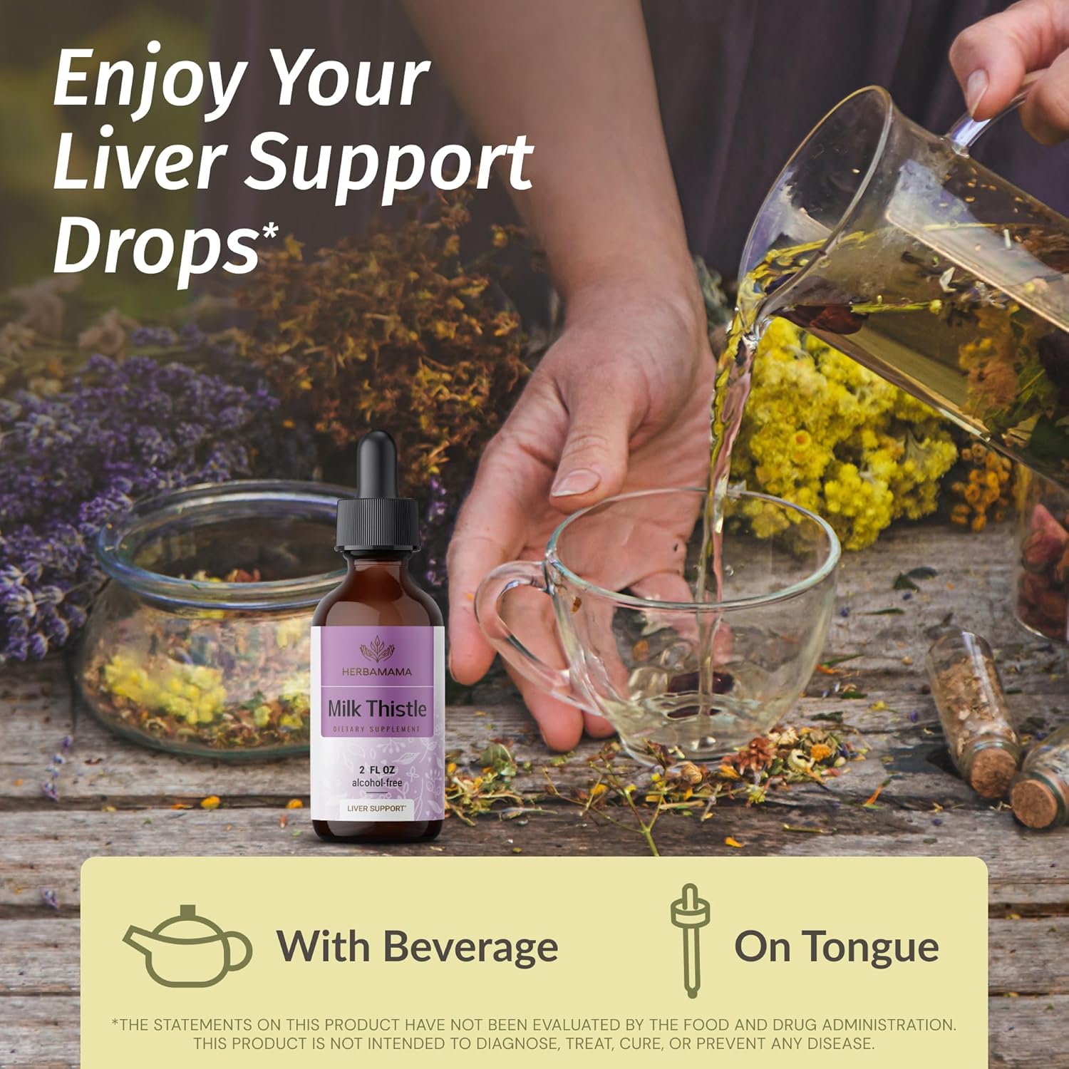 Milk Thistle and Chlorophyll Herbal Liquid Drops Bundle - Vegan Supplement Extract Kit - Non GMO, Sugar & Alcohol-Free - 2 fl oz (Pack of 2)