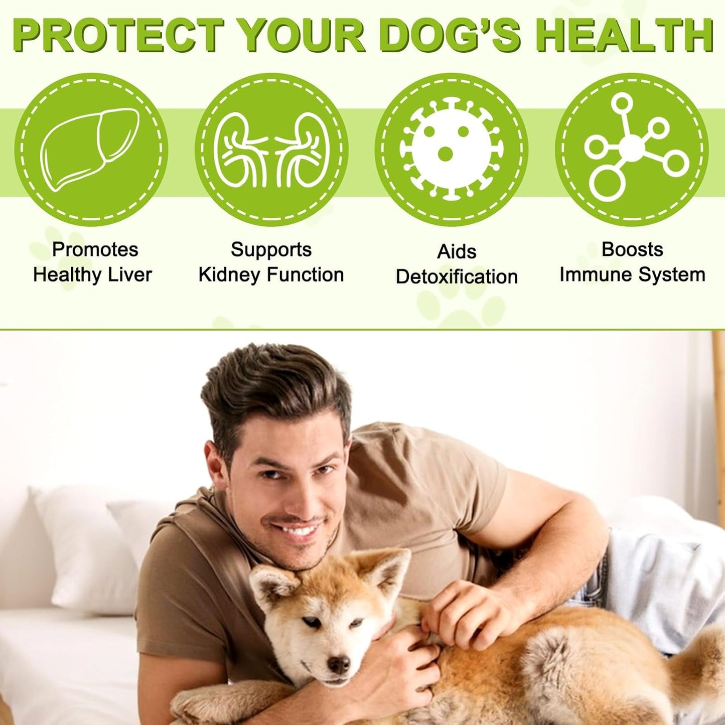 Milk Thistle Supplement for Dogs - Supports Liver, Kidney Health, Boosts Immune System - 180 Chewable Tablets