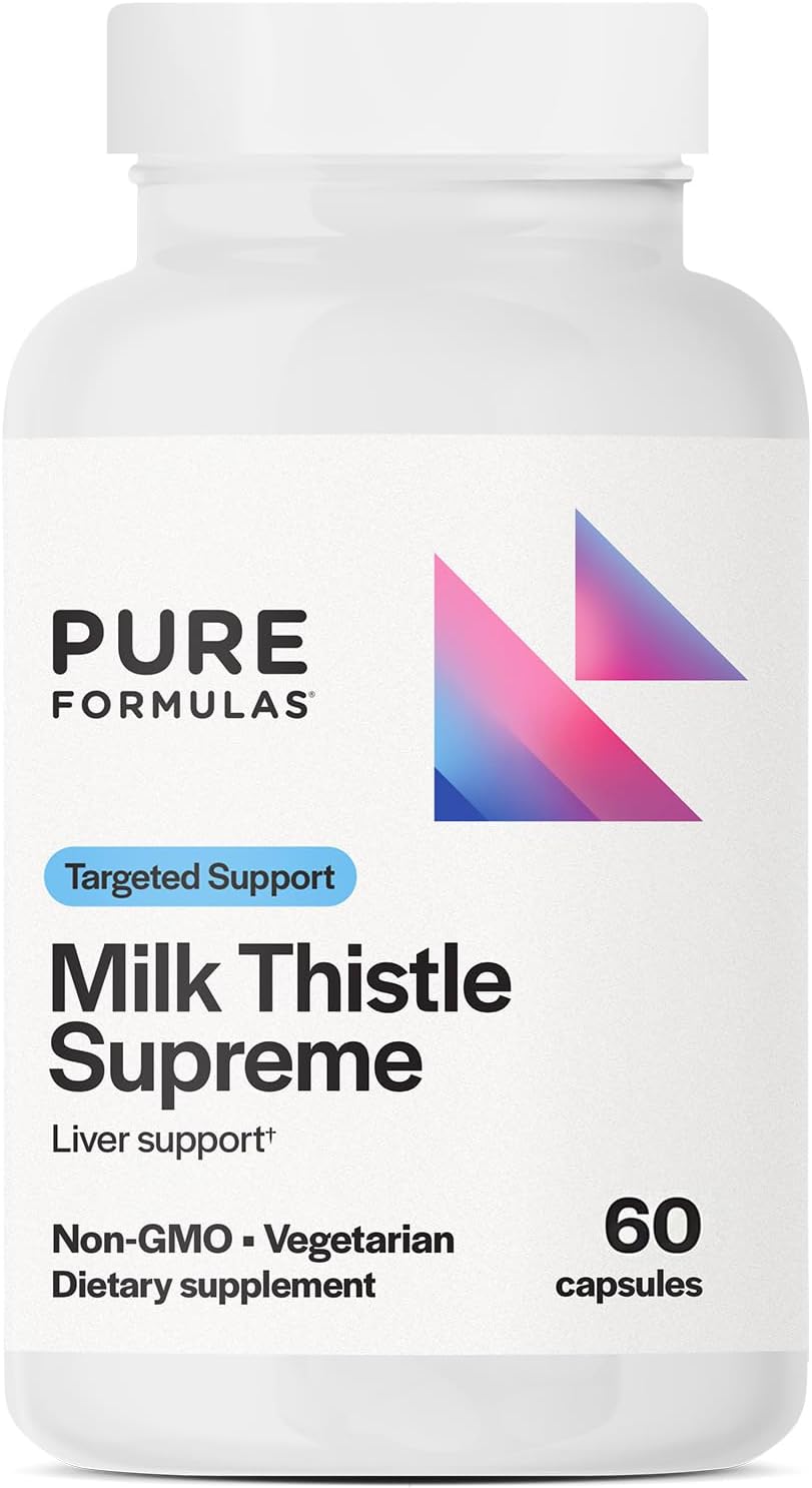Milk Thistle Supreme Capsules - 250mg Silybum Marianum Liver Health Antioxidant Support - Non-GMO Vegetarian - 60ct