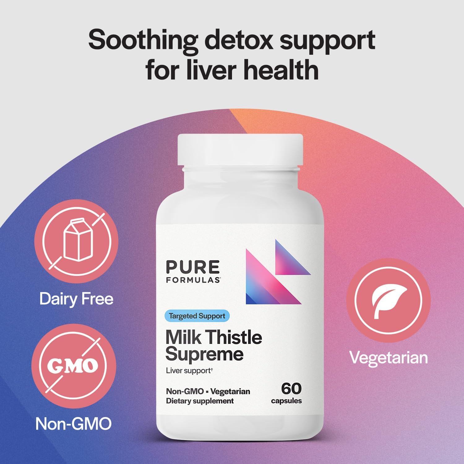Milk Thistle Supreme Capsules - 250mg Silybum Marianum Liver Health Antioxidant Support - Non-GMO Vegetarian - 60ct