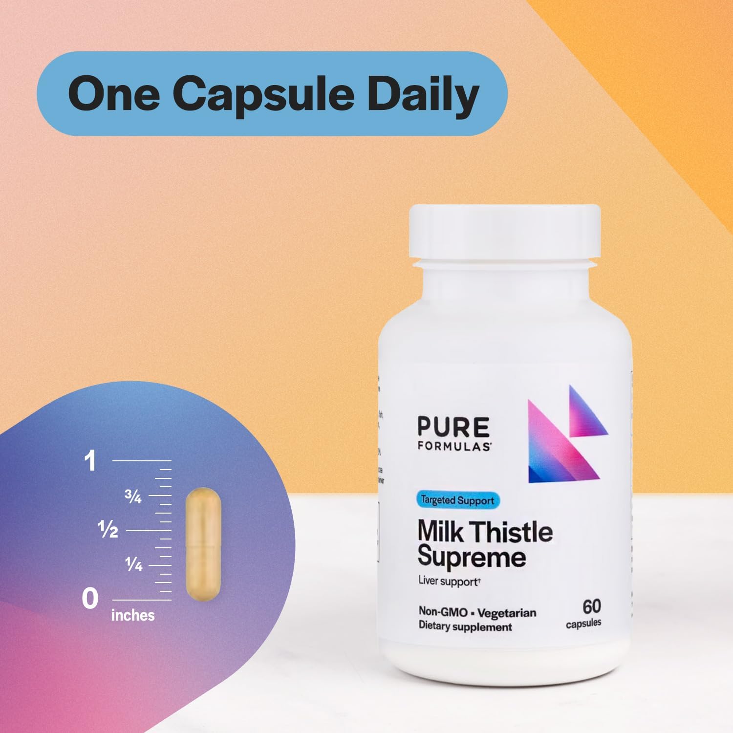 Milk Thistle Supreme Capsules - 250mg Silybum Marianum Liver Health Antioxidant Support - Non-GMO Vegetarian - 60ct