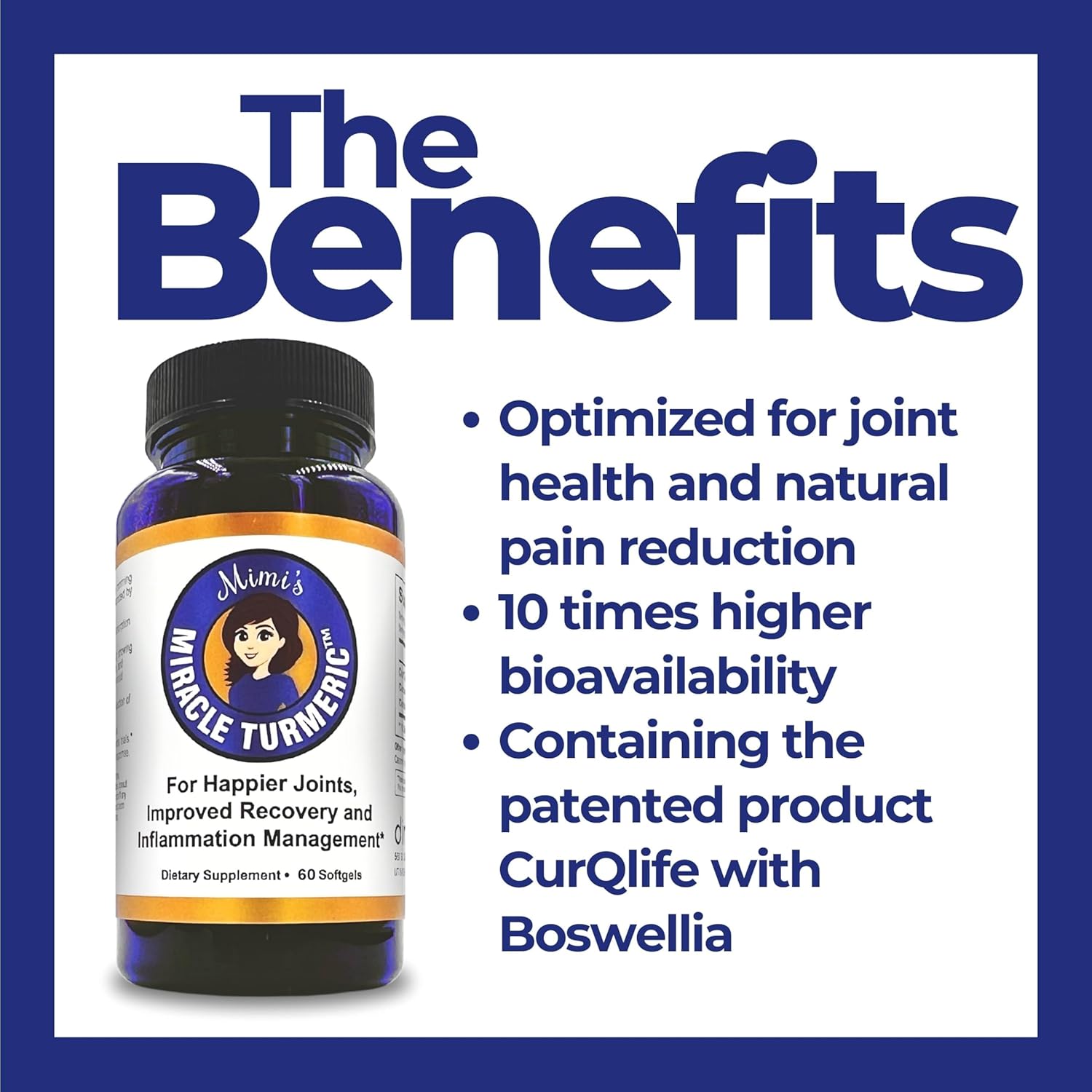 Mimi's Miracle Turmeric Capsules: Micelle Curcumin Supplement, Clinical Trials Show Relief in 7 Days, 10x More Bioavailable (60 Count)