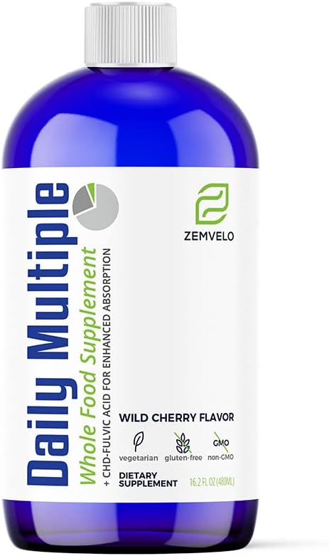 Mineralife Liquid Daily Multiple Supplement with Whole Food Nutrition - Cherry Flavor | Multi-Mineral Formula for the Entire Family
