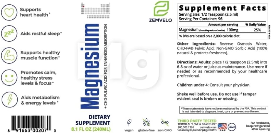 Mineralife Liquid Ionic Magnesium Supplement | 96 Day Supply | Longevity, Wellness, Mood, Sleep, Muscle Support
