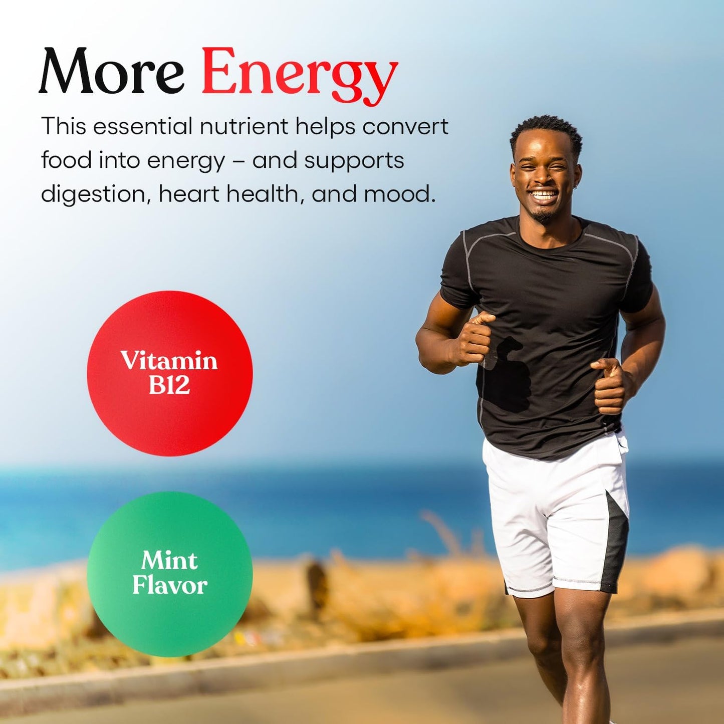 Mint Flavored Instantvita Energy Supplement with Vitamin B12 for Fast Absorption - 1oz Spray Bottle, 1 Month Supply