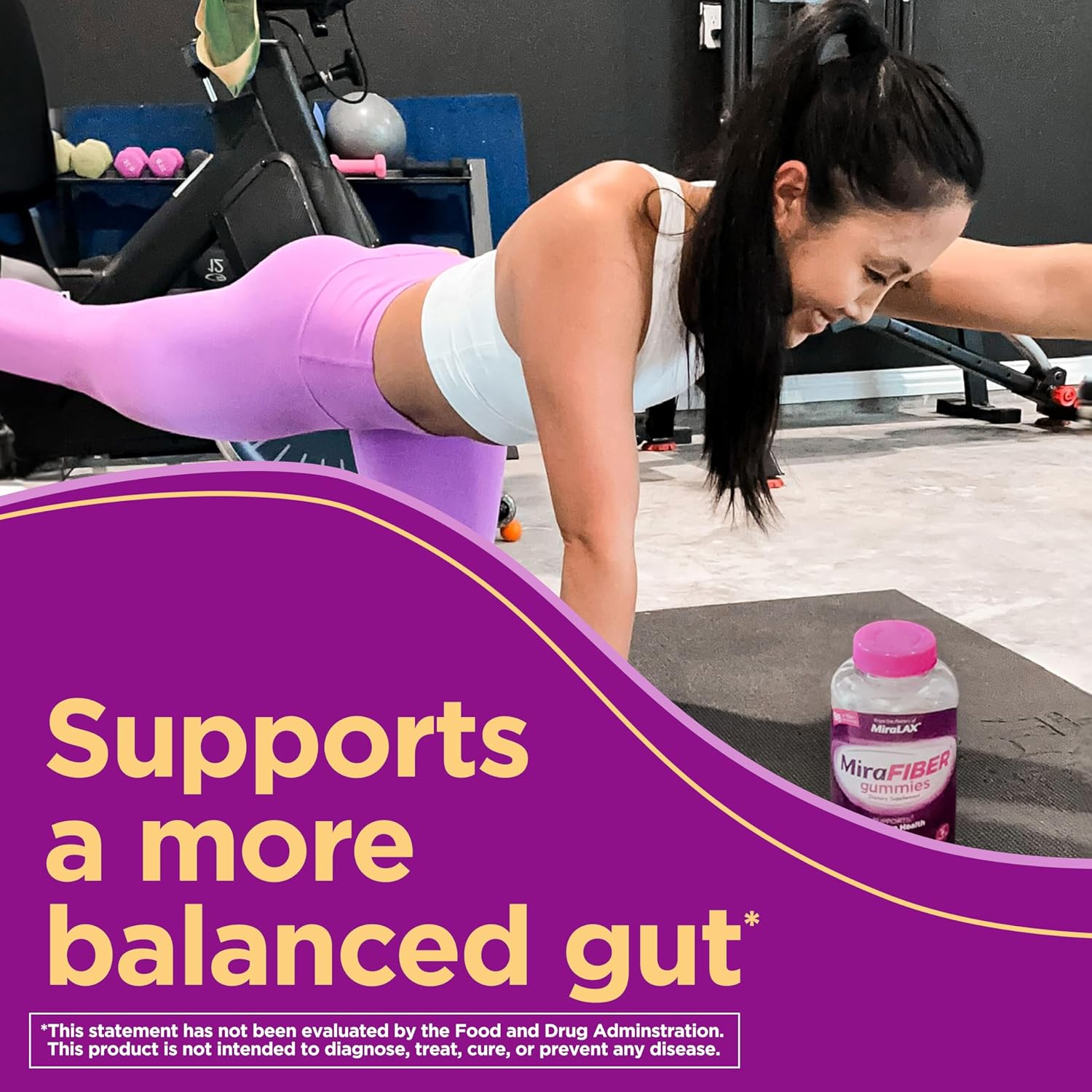 MiraFIBER Gummies: Daily Prebiotic Fiber with B Vitamins for Digestive Health - 72 Fruit Flavored Gummies