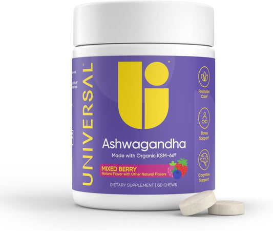 Mixed Berry Ashwagandha KSM-66 Chews - Support for Stress, Cognitive Function, and Mood - 60 Count