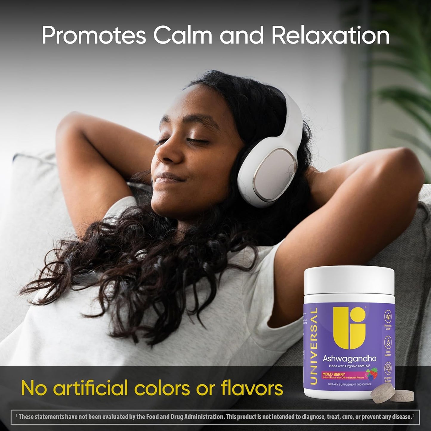 Mixed Berry Ashwagandha KSM-66 Chews - Support for Stress, Cognitive Function, and Mood - 60 Count
