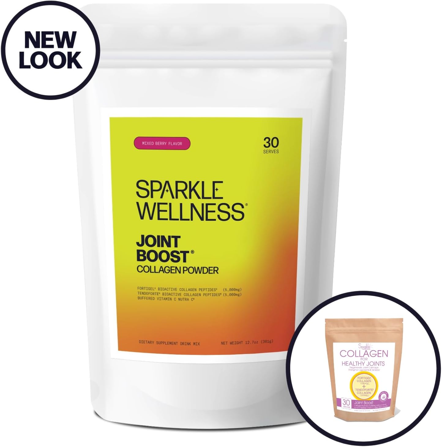 Mixed Berry Collagen Powder with FORTIGEL & TENDOFORTE Peptides for Joint Mobility (30 Servings)