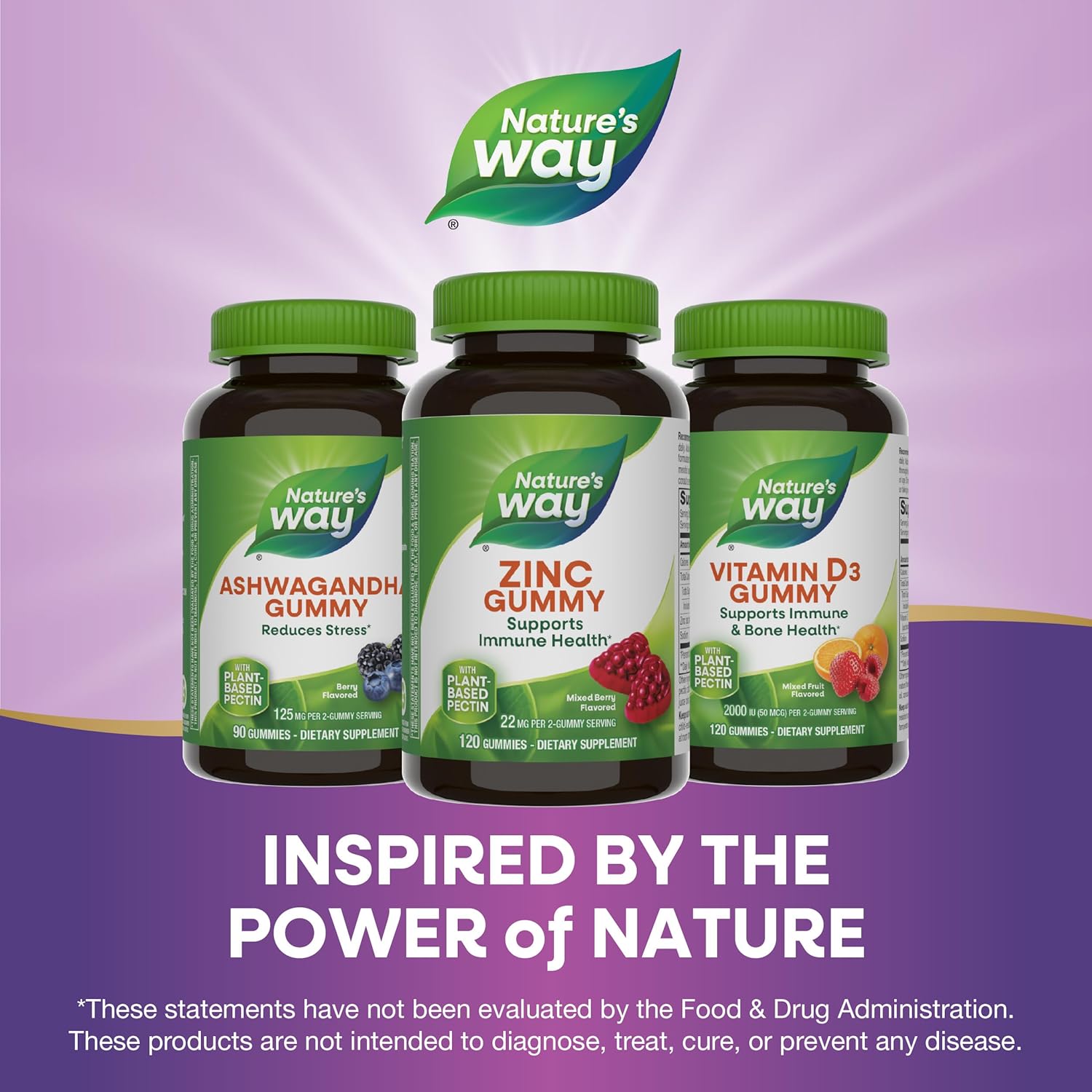 Mixed Berry Flavored Zinc Gummies for Daily Immune Support - 100% Daily Value Zinc, 120 Gummies
