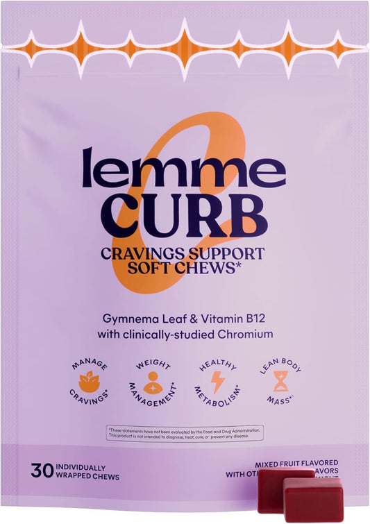 Mixed Berry Soft Chews - Curb Cravings, Support Healthy Diet & Metabolism, Clinically Studied Chromium, Gymnema & B12, 30 Count