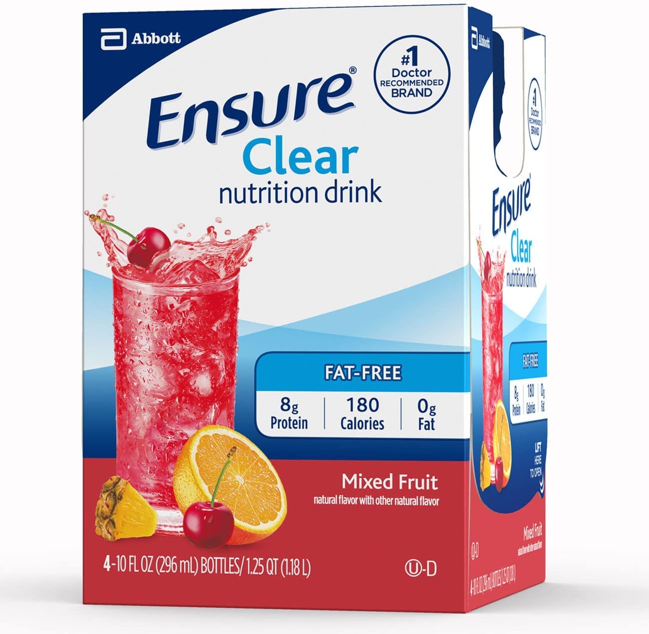 Mixed Fruit Flavor Ensure Clear Nutrition Drink Bottles - 10 Fl Oz, Pack of 4