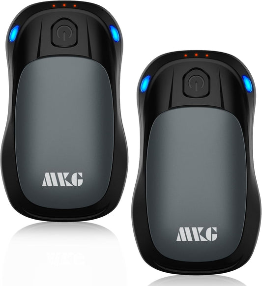 MKG Electric Hand Warmer 2 Pack - Rechargeable, Long Lasting, Portable Pocket Heater with 3 Heat Levels for Camping, Hunting, Golf - Women's Gift