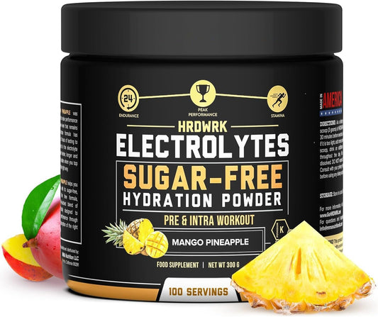 MMA Nutrition HRDWRK Electrolytes Powder: Sugar-Free Supplement for Endurance and Hydration