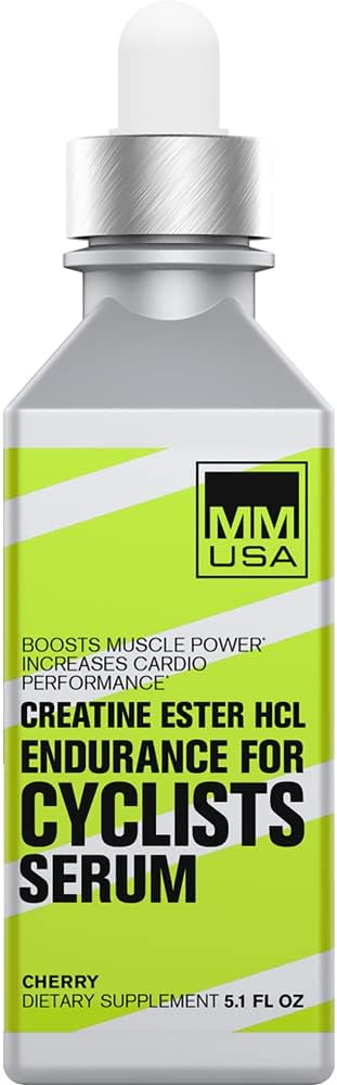 MMUSA Creatine Serum for Cyclists - Enhances Performance, Energy, Stamina, and Focus. Reduces Fatigue and Lactic Acid. Cherry Flavor, 5.1 Fl Oz