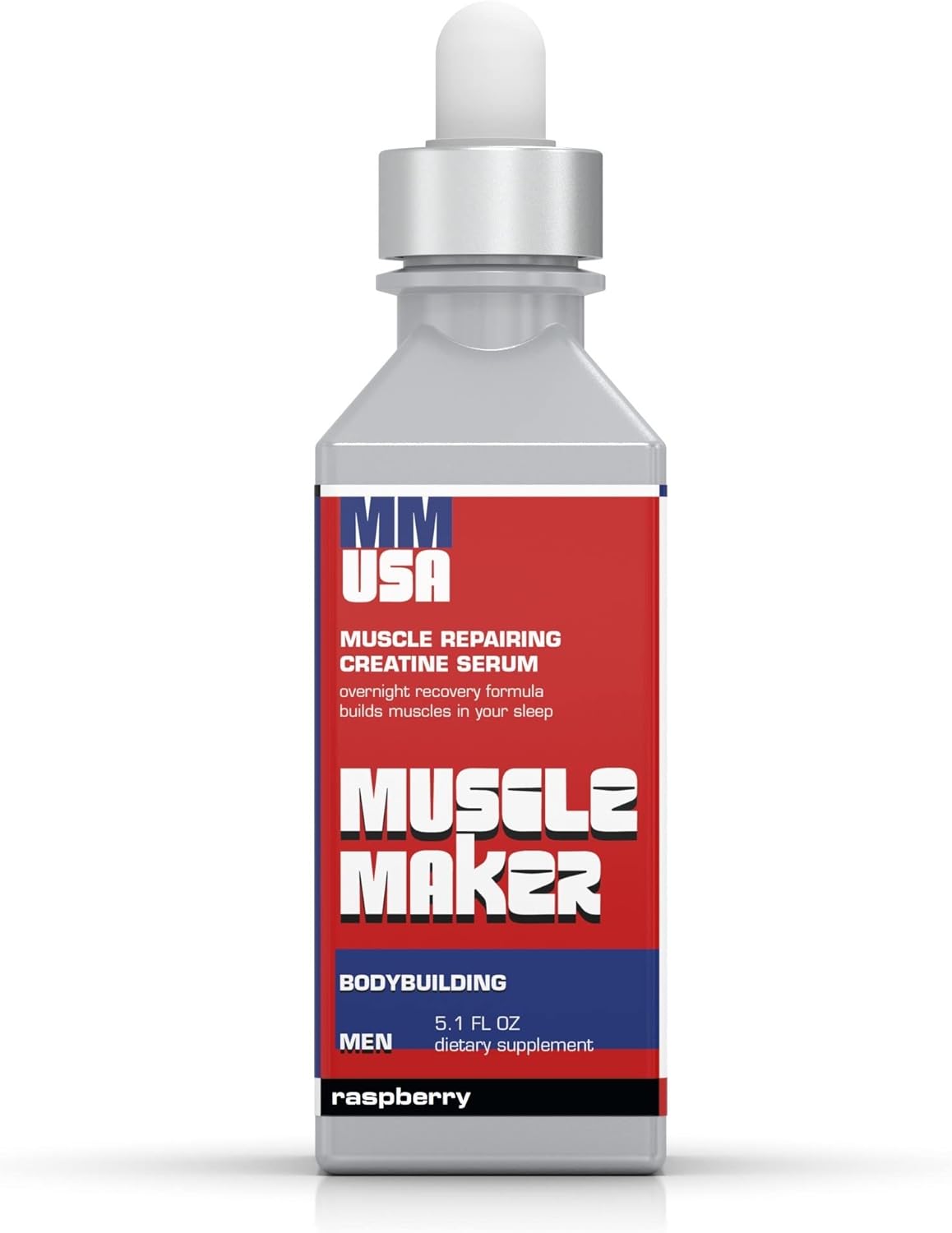 MMUSA Muscle Maker Post Workout Serum: Ultimate Men's Health Supplement with Antioxidants, Vitamin C, Zinc, Creatine, Raspberry Flavor 5.1 Fl Oz