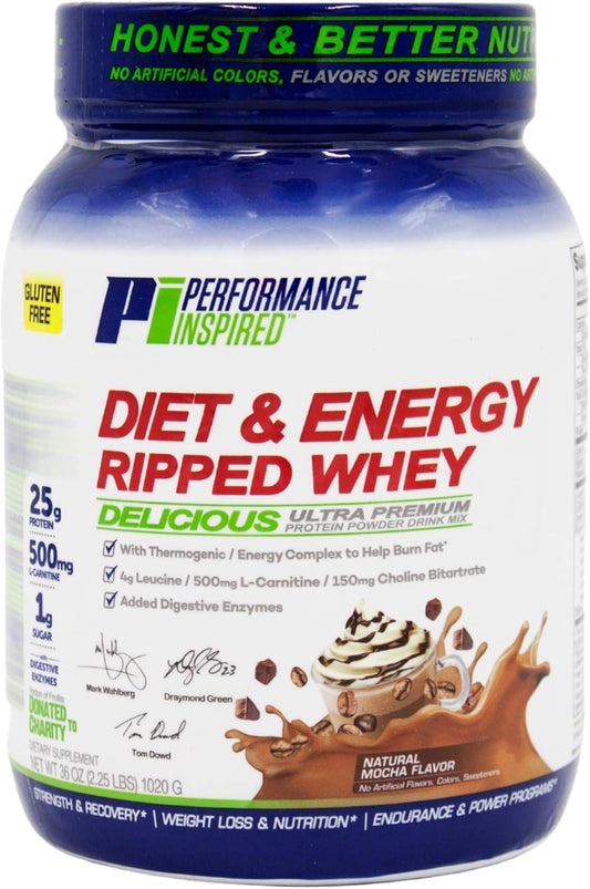 Mocha Ripped Whey Protein Powder by Performance Inspired Nutrition - 2.25 LBs