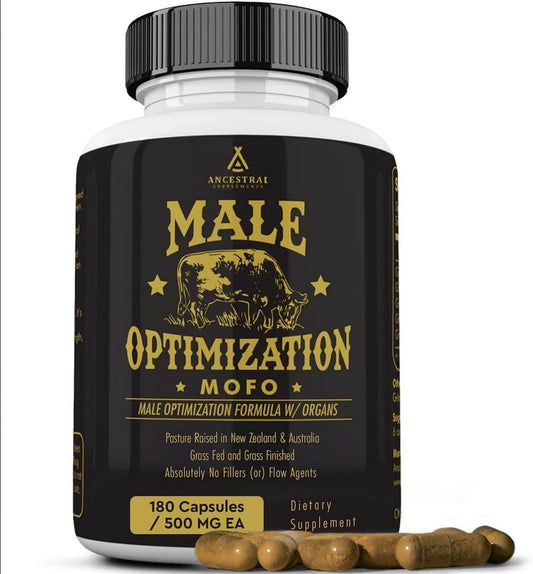 Mofo Men's Health Supplements - Test & Energy Support, Non-GMO Grass Fed Organ Capsules