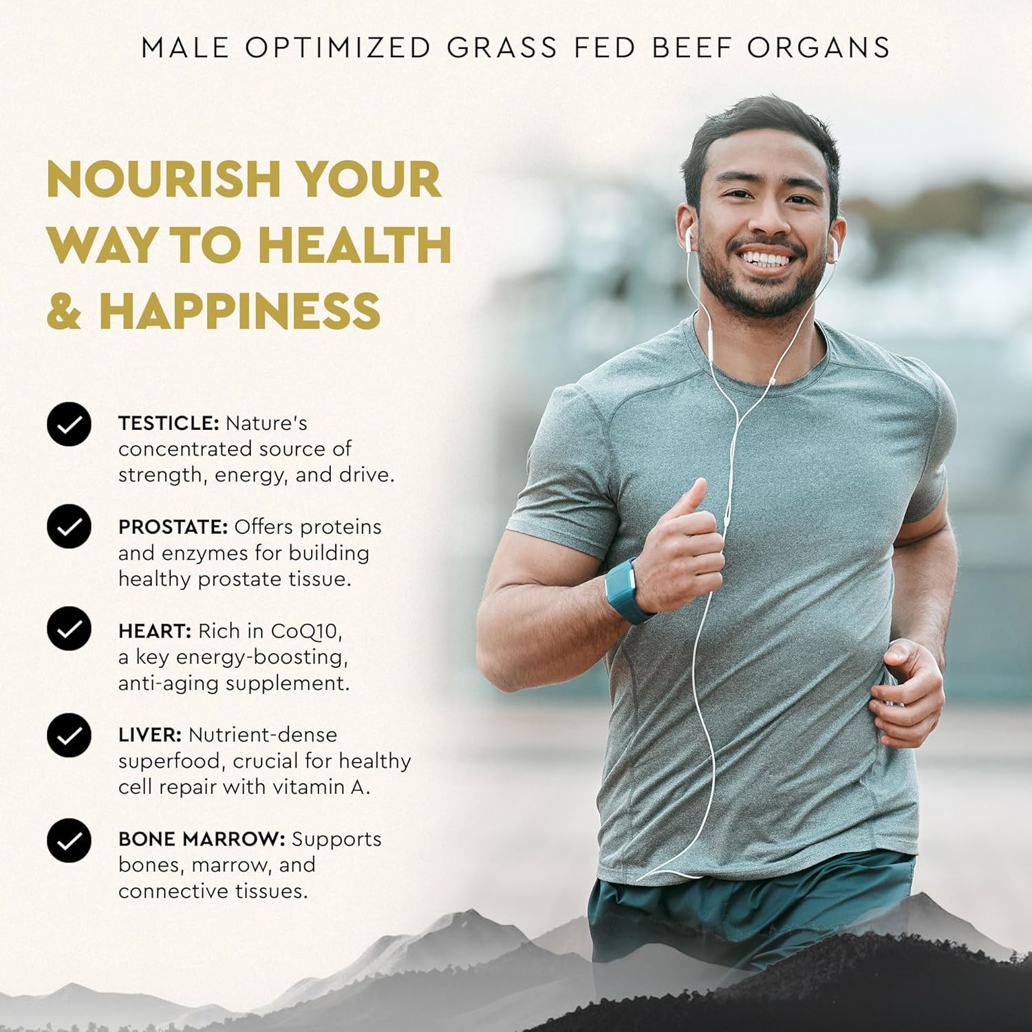 Mofo Men's Health Supplements - Test & Energy Support, Non-GMO Grass Fed Organ Capsules