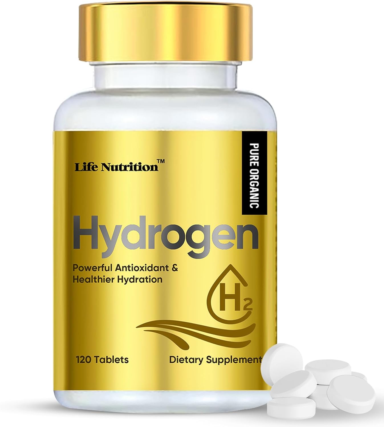 Molecular Hydrogen Water Tablets with Magnesium - 120 Tablets, Dietary Supplement for Brain Health & Cognitive Function, Anti-Inflammatory & Stress Relief