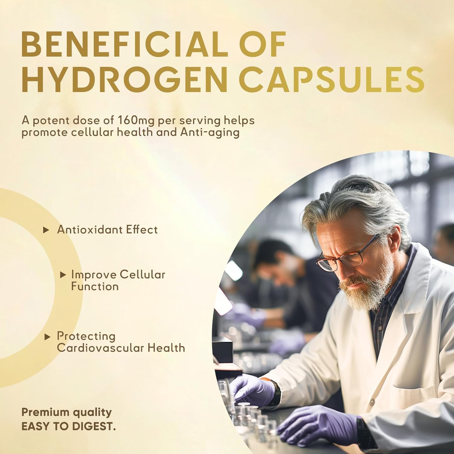 Molecular Hydrogen Water Tablets with Magnesium - 120 Tablets, Dietary Supplement for Brain Health & Cognitive Function, Anti-Inflammatory & Stress Relief