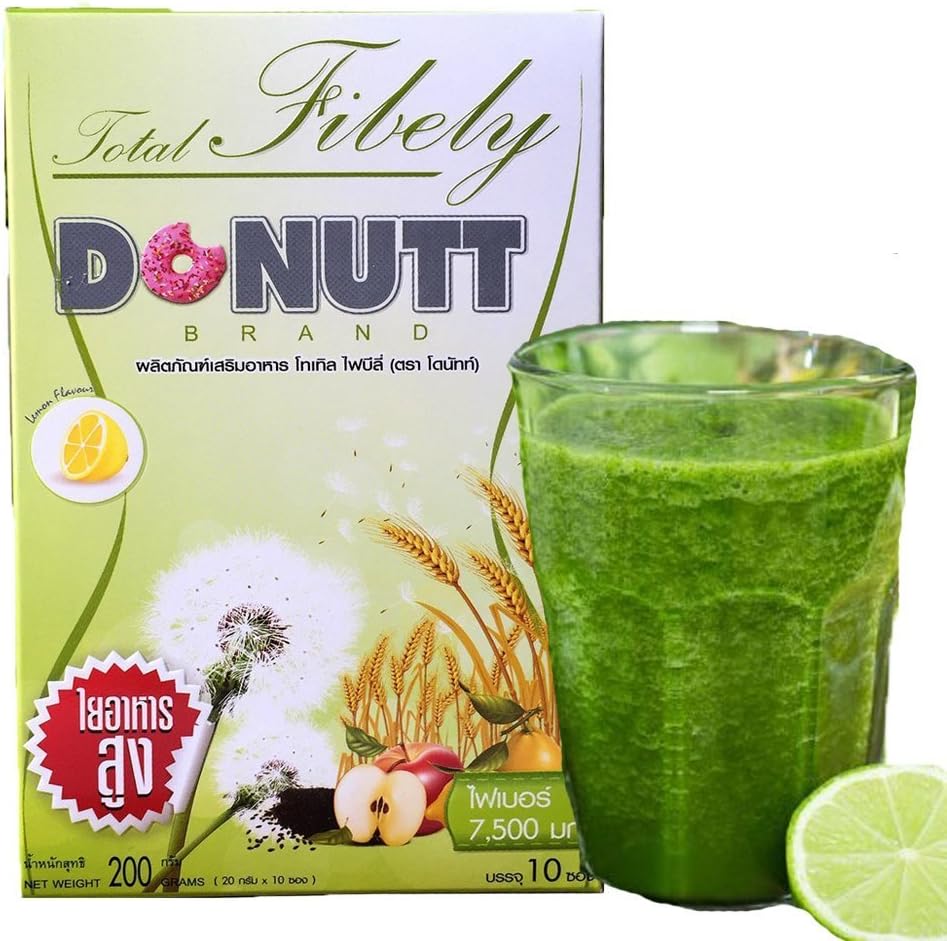 Momthai12 Total Fibely Detox 3-Box Set: Lemon Flavored Drink for Colon Cleanse & Skin Brightening - 10 Sachets, 20g Each
