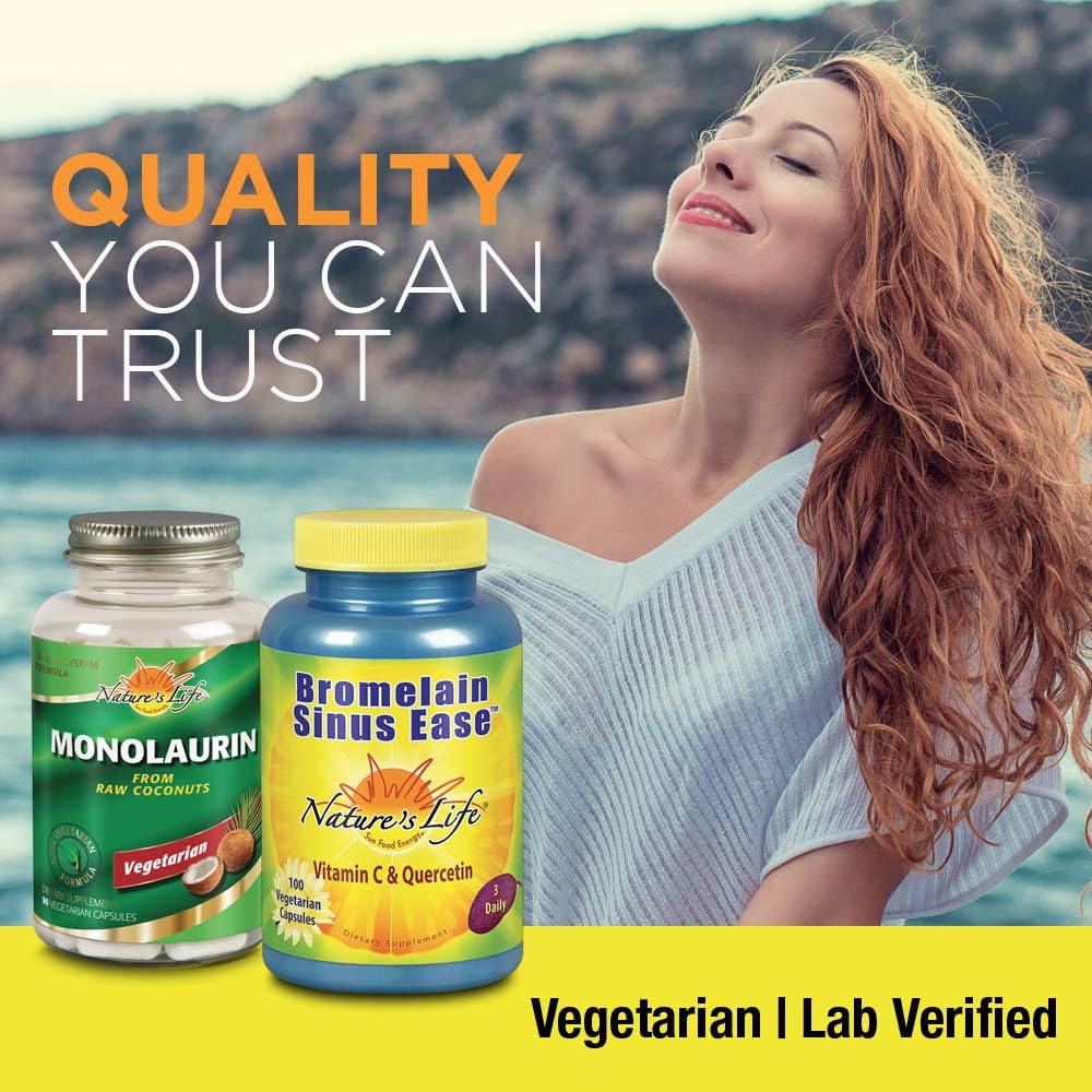 Monolaurin & Bromelain Sinus Ease Bundle for Immune & Respiratory Support - 90ct Monolaurin, 100ct Bromelain