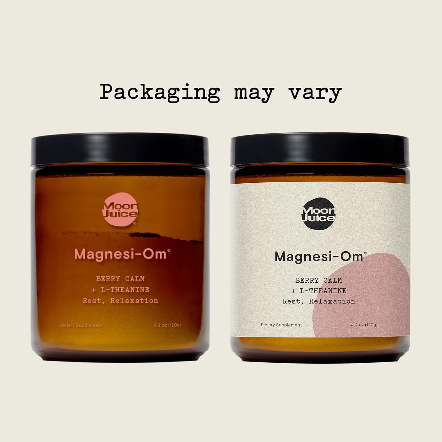 Moon Juice Magnesi-Om Berry Powder for Brain Health and Rest - 30 Servings, 4.2oz Glass Jar - Magnesium and L-Theanine Supplement, Vegan and Non-GMO, Third Party Tested