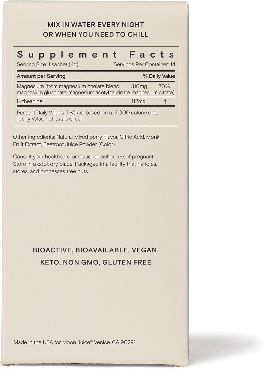 Moon Juice Magnesi-Om Berry Sticks: Brain Health & Rest Powder with Magnesium and L-Theanine for Regularity - 14 Servings