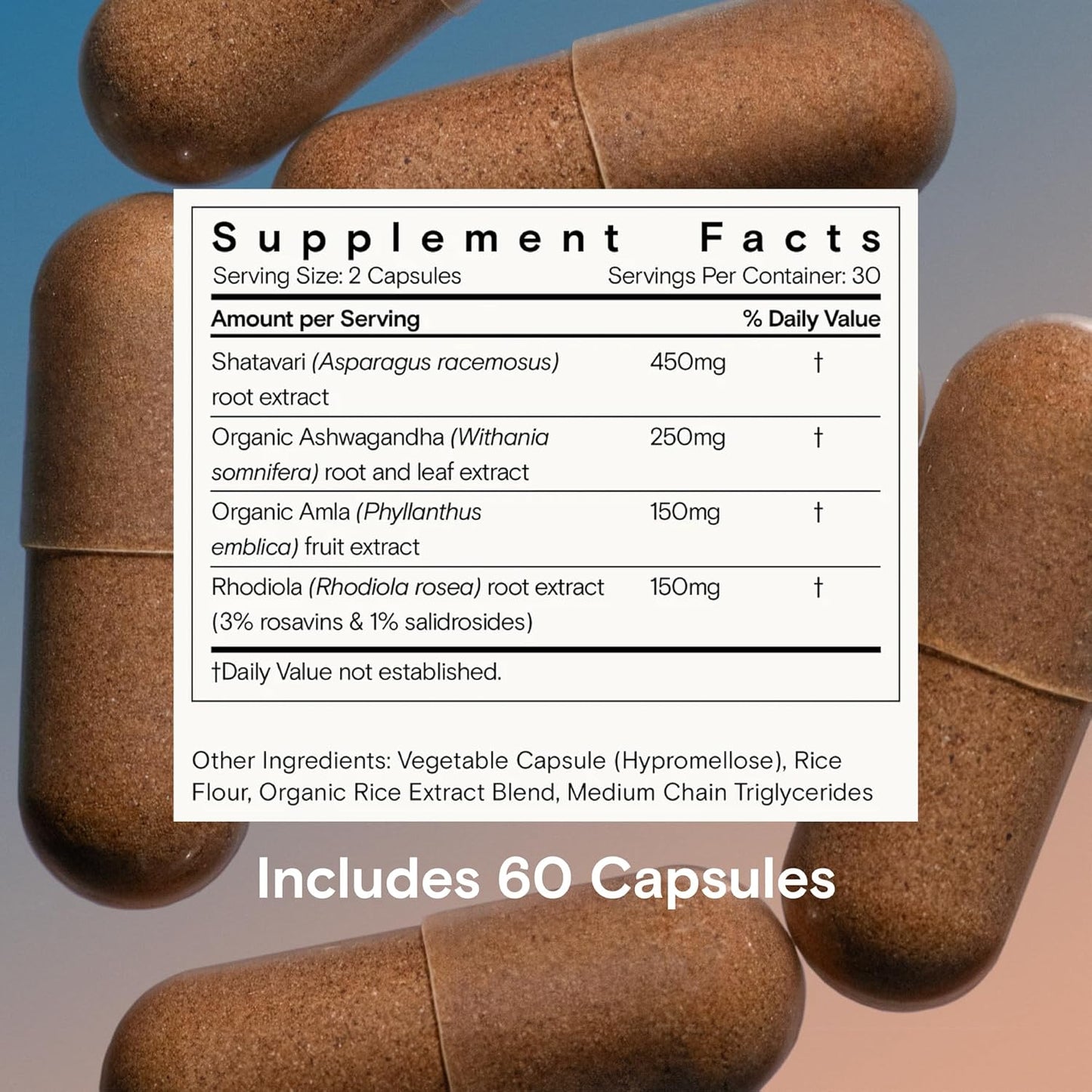 Moon Juice SuperYou Capsules - Energy, Mood, Focus - Ashwagandha Supplement - Cortisol Reducer - Reusable Glass Bottle - Vegan & Non GMO - 60 Count