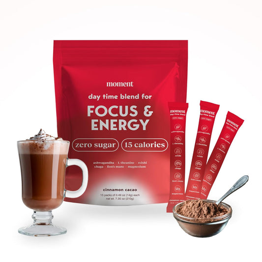 Morning Energy Chai Powder with Adaptogens, Mushrooms, & Cacao - Zero Sugar Keto Drink (15 Servings)