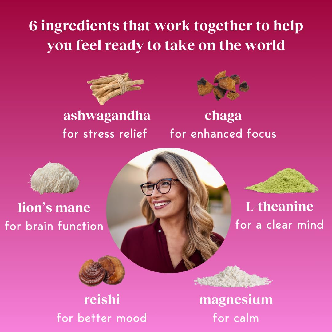 Morning Energy Chai Powder with Adaptogens, Mushrooms, & Cacao - Zero Sugar Keto Drink (15 Servings)