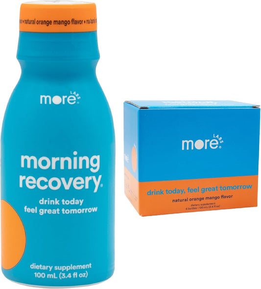 Morning Recovery Electrolyte & Milk Thistle Drink - Hydrating Proprietary Formula with DHM - Orange Mango, Pack of 6